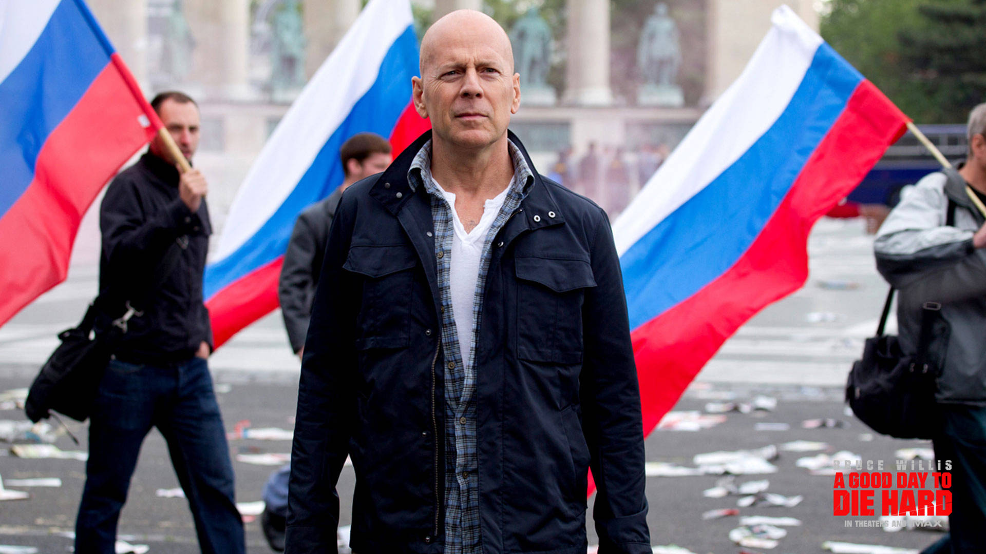 Bruce Willis Russian Flags Still