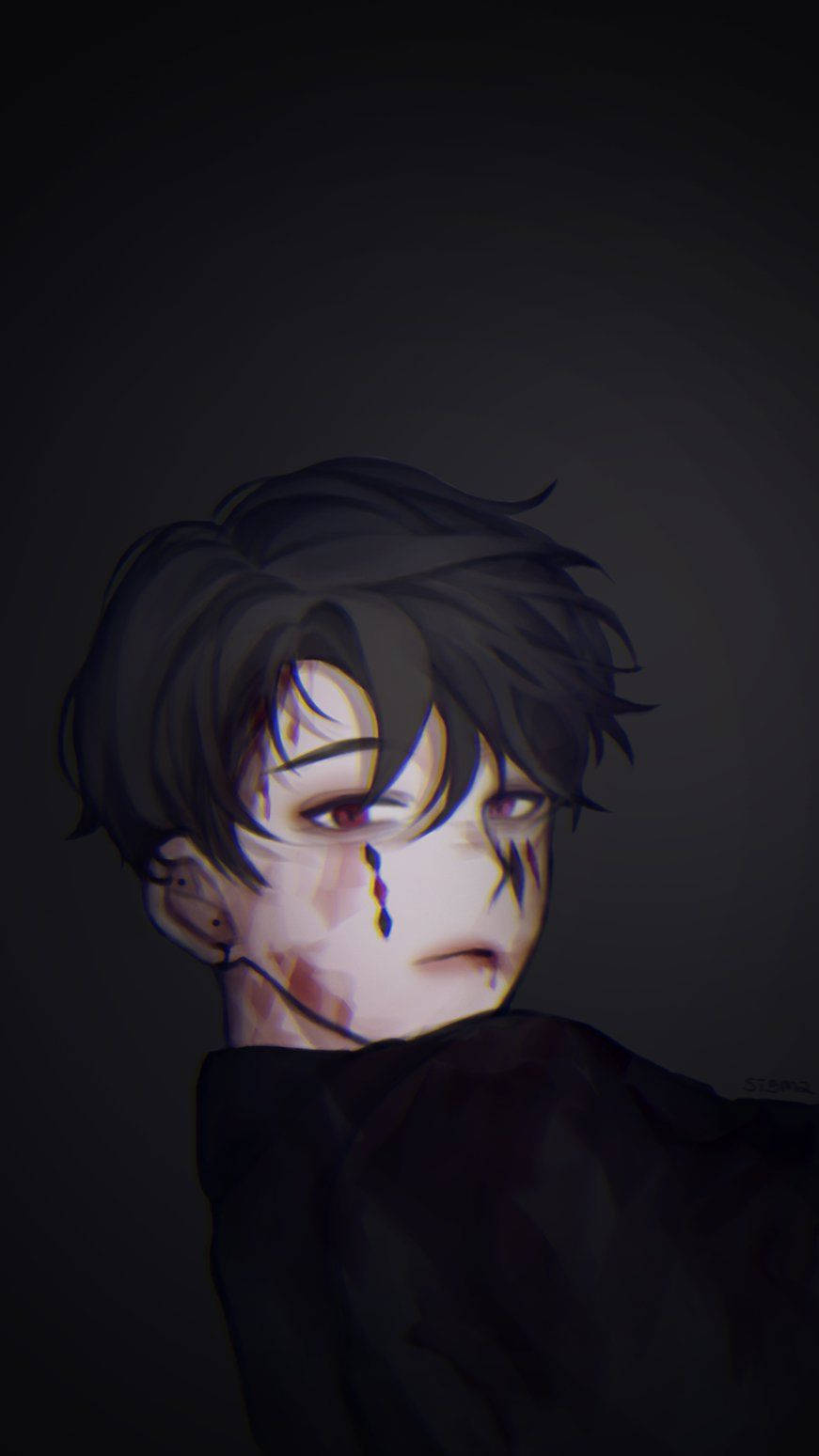 Bruised Boy Edgy Anime Pfp Wallpaper