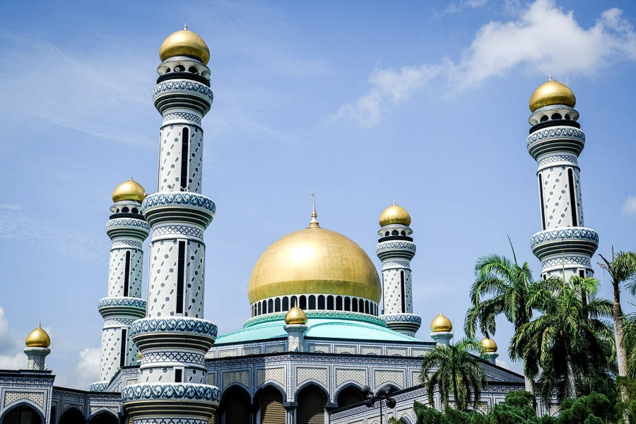 Brunei Mosque Close View Background
