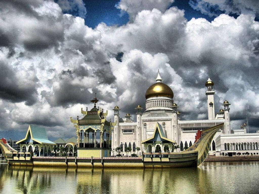 Brunei With Fluffy Clouds Wallpaper