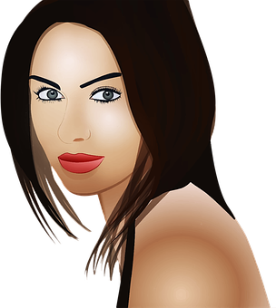 Brunette Woman Illustration PNG