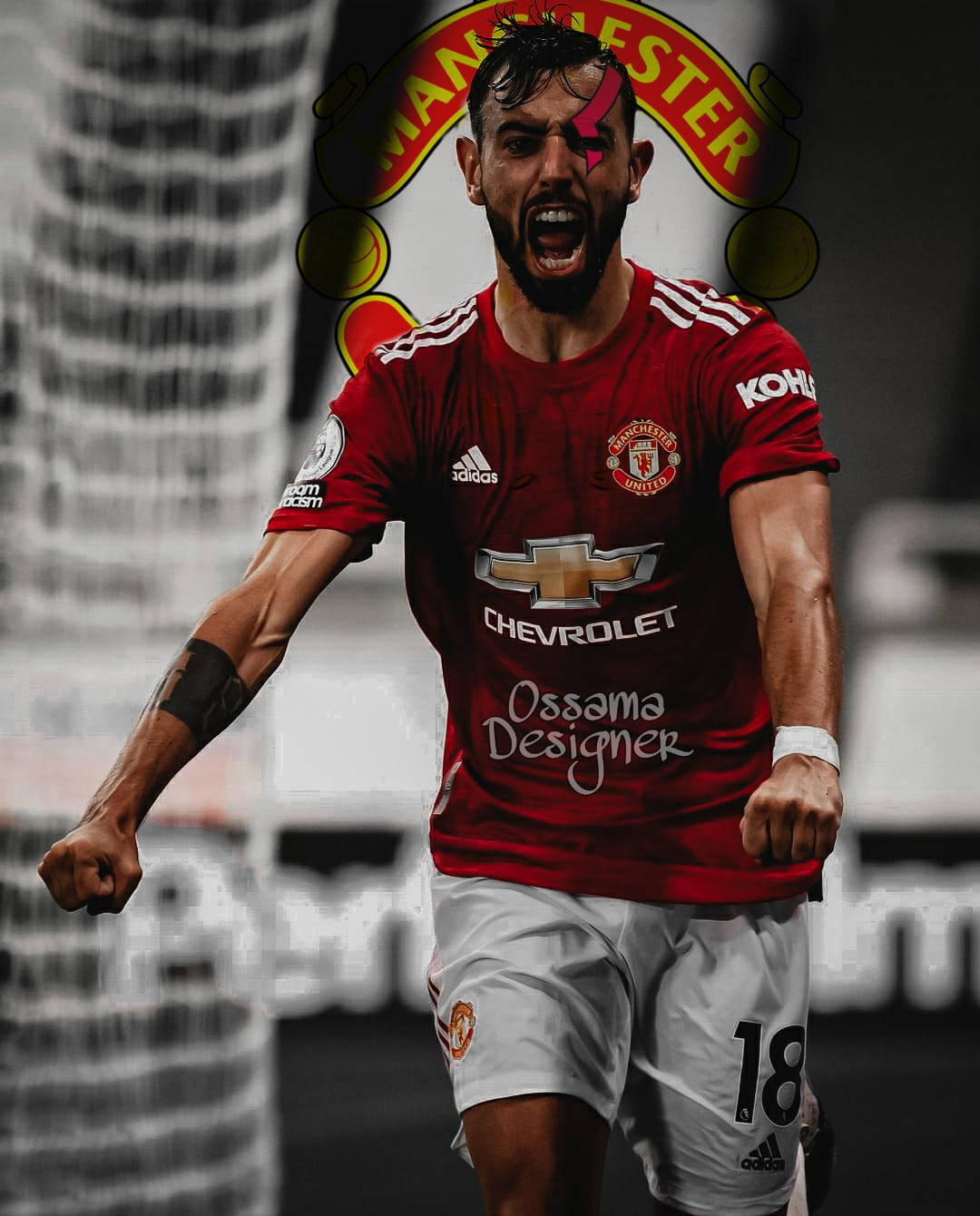 Bruno Fernandes In Action On The Football Field Wallpaper
