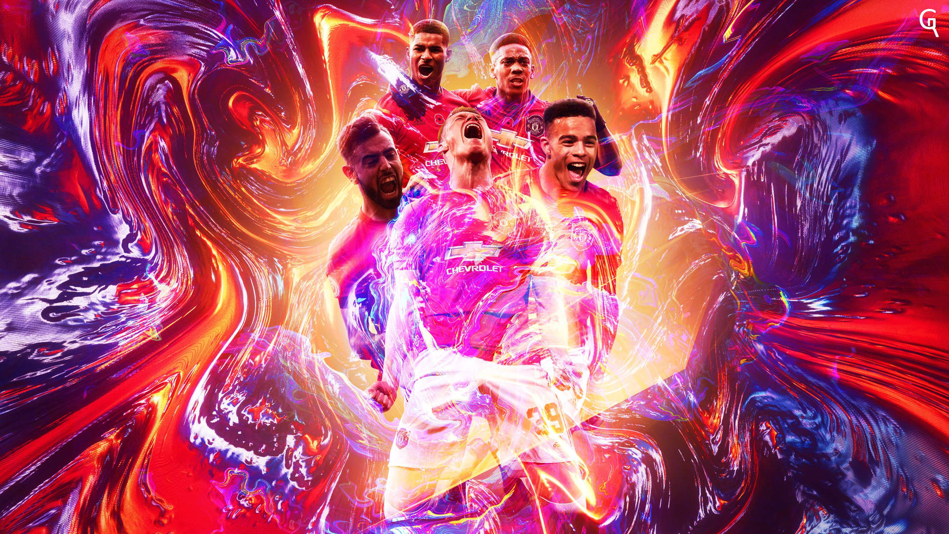 Bruno Fernandes Manchester United Abstract Wallpaper