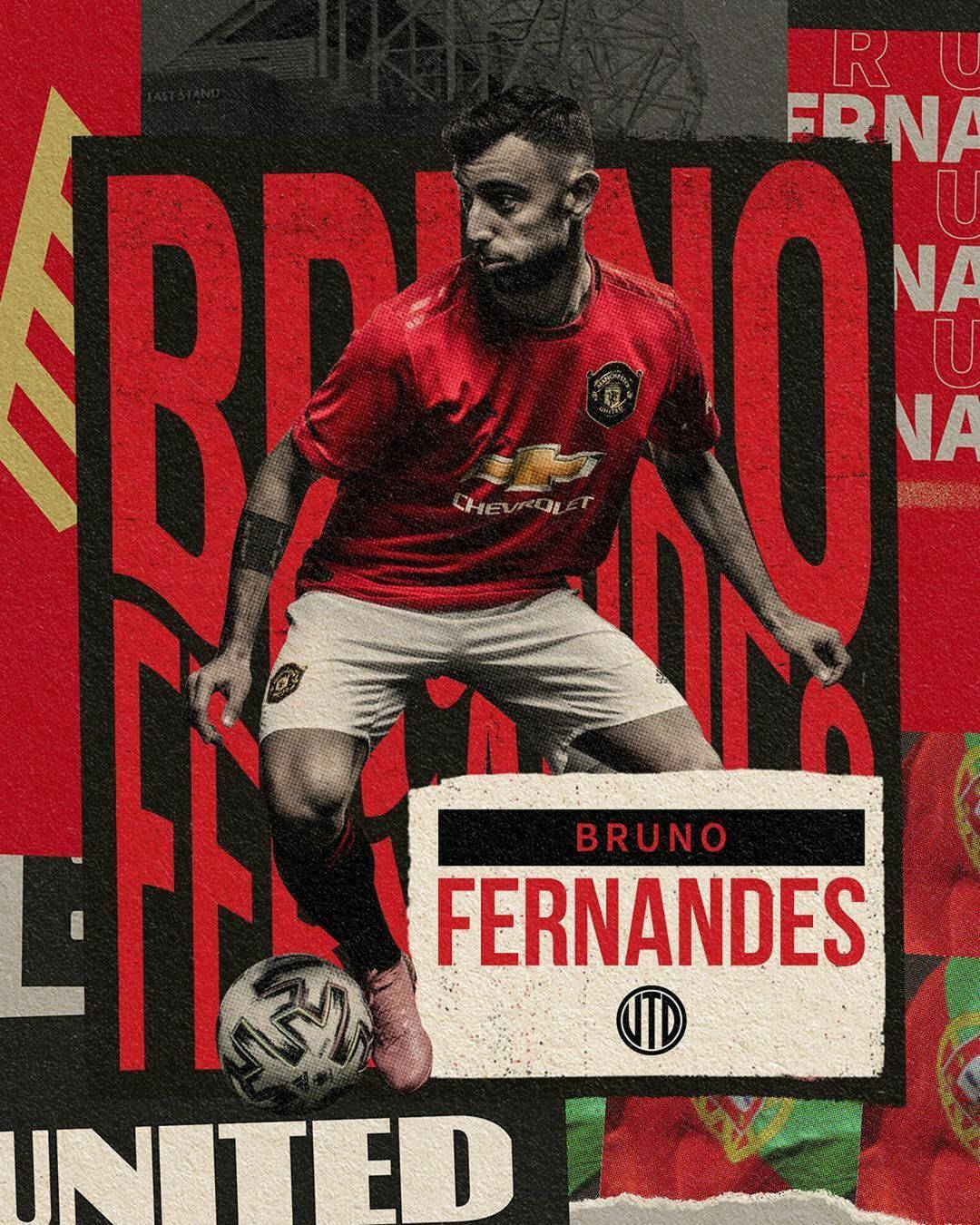 Bruno Fernandes Manchester United In Azione Sfondo