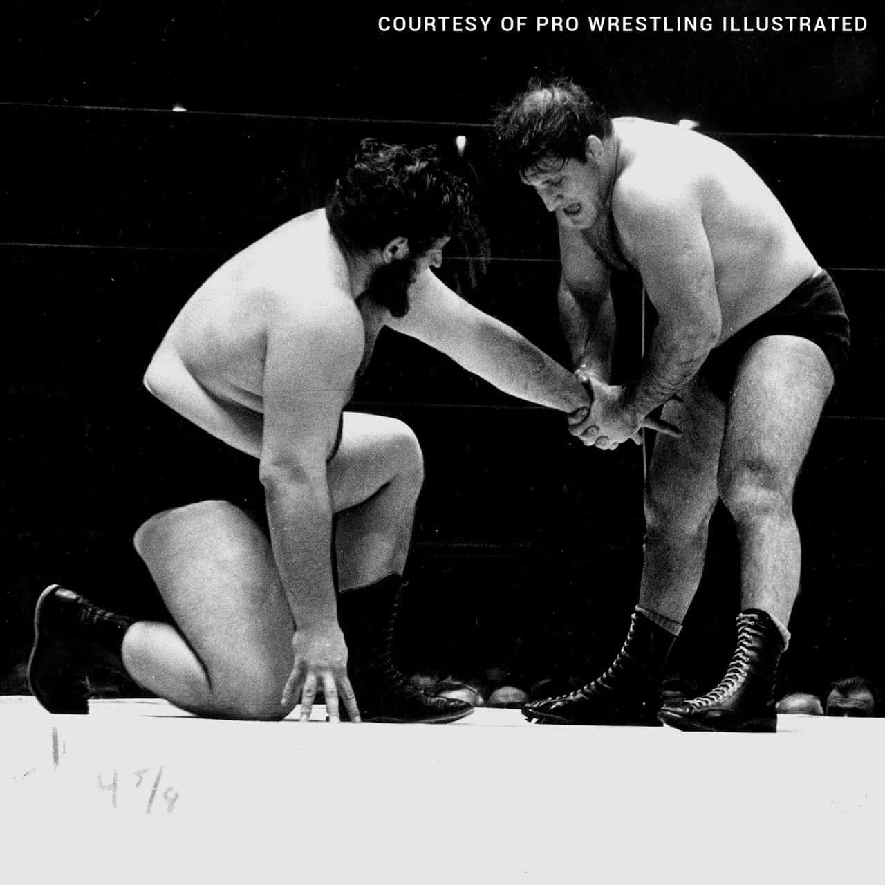 Bruno Sammartino Versus Gorilla Monsoon 1965 Wwwf Title Wallpaper
