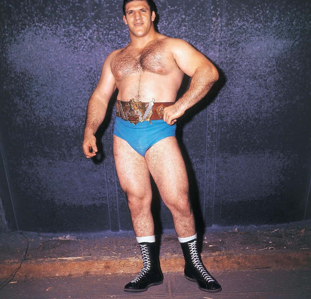 Bruno Sammartino With His Championship Belt Background