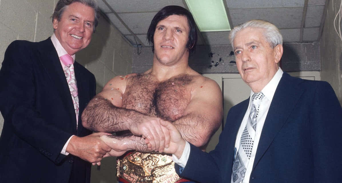 Bruno Sammartino With Vincent Mcmahon And Rudy Miller Wallpaper