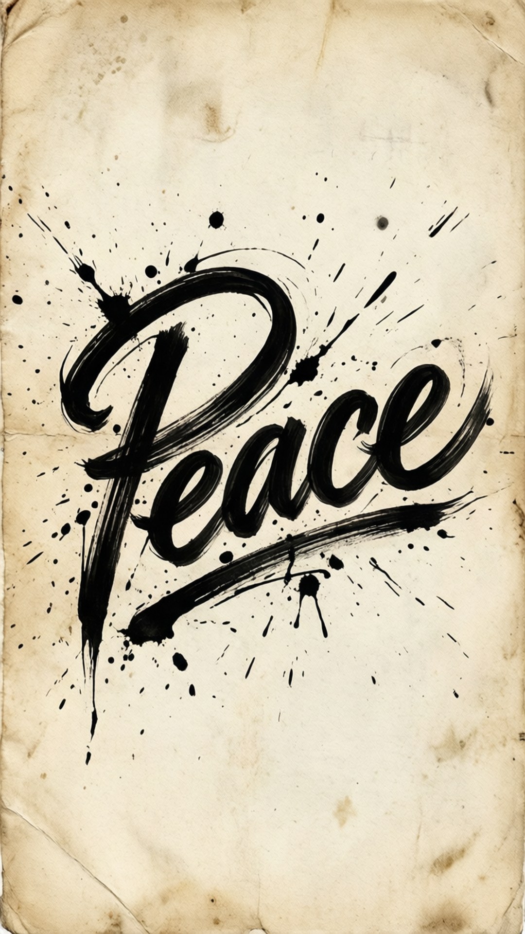 Brush Script Peace Wallpaper