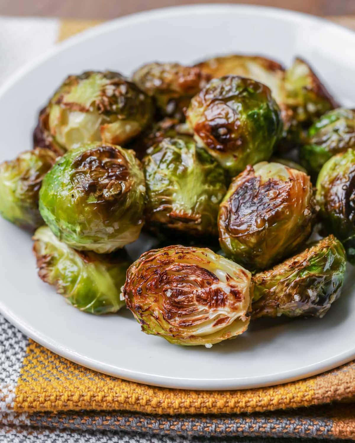 Roasted Brussels Sprouts On A Plate