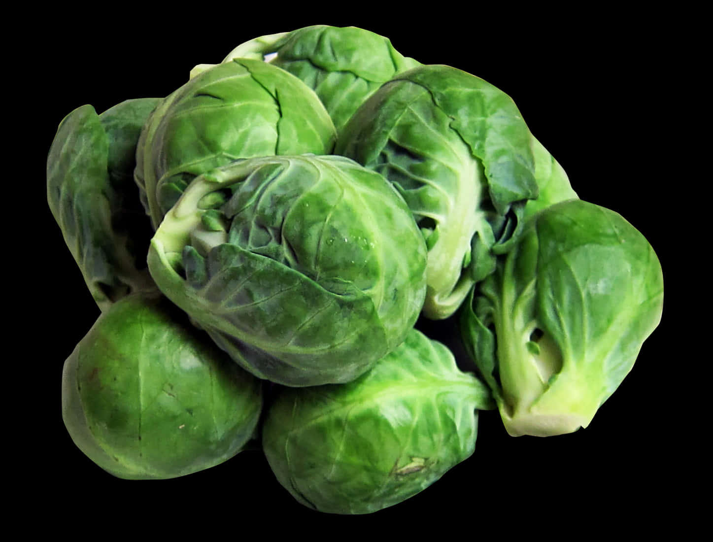 Brussels Sprouts On A Black Background