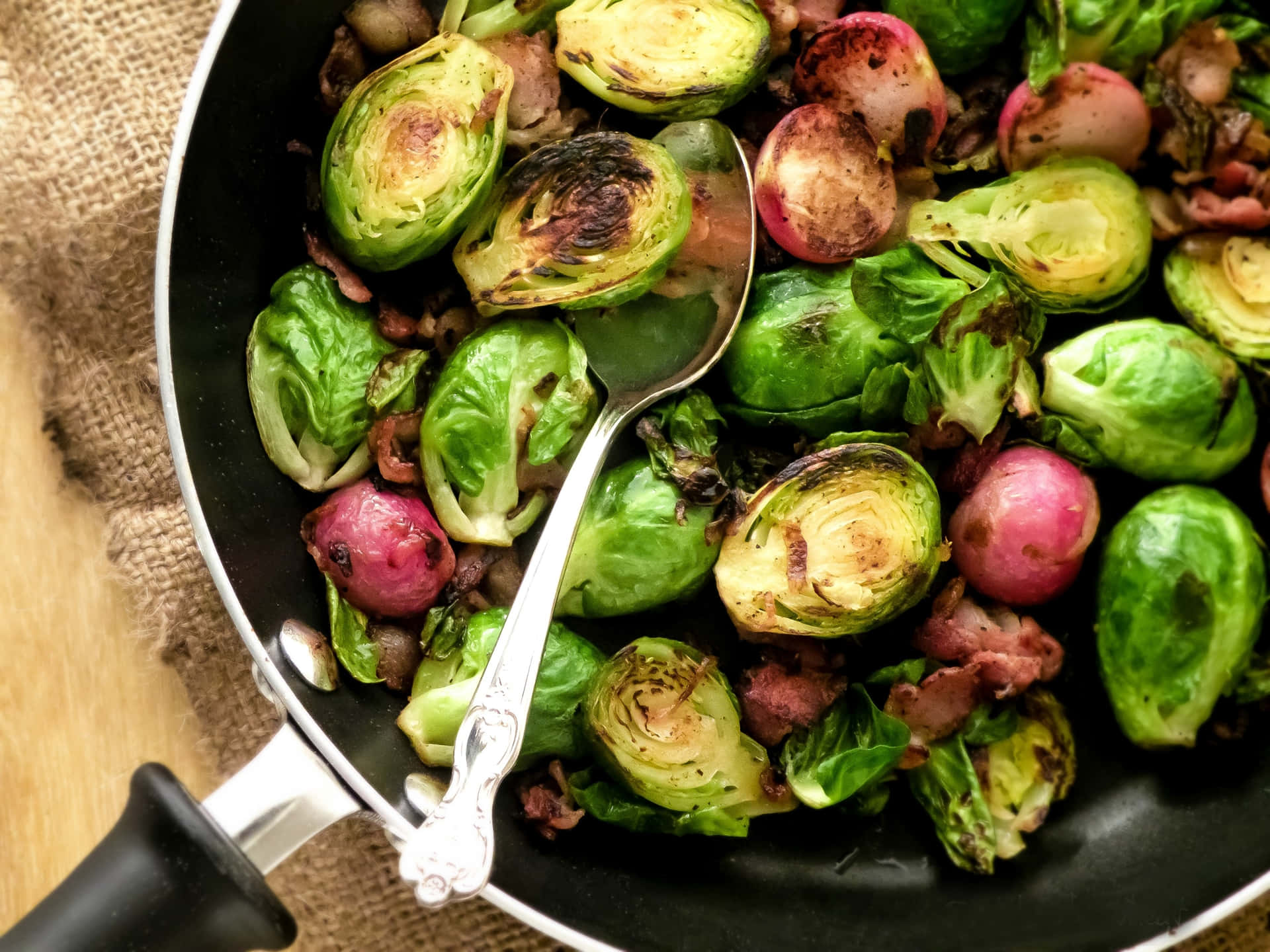 Fresh and Vibrant Brussel Sprouts Up Close
