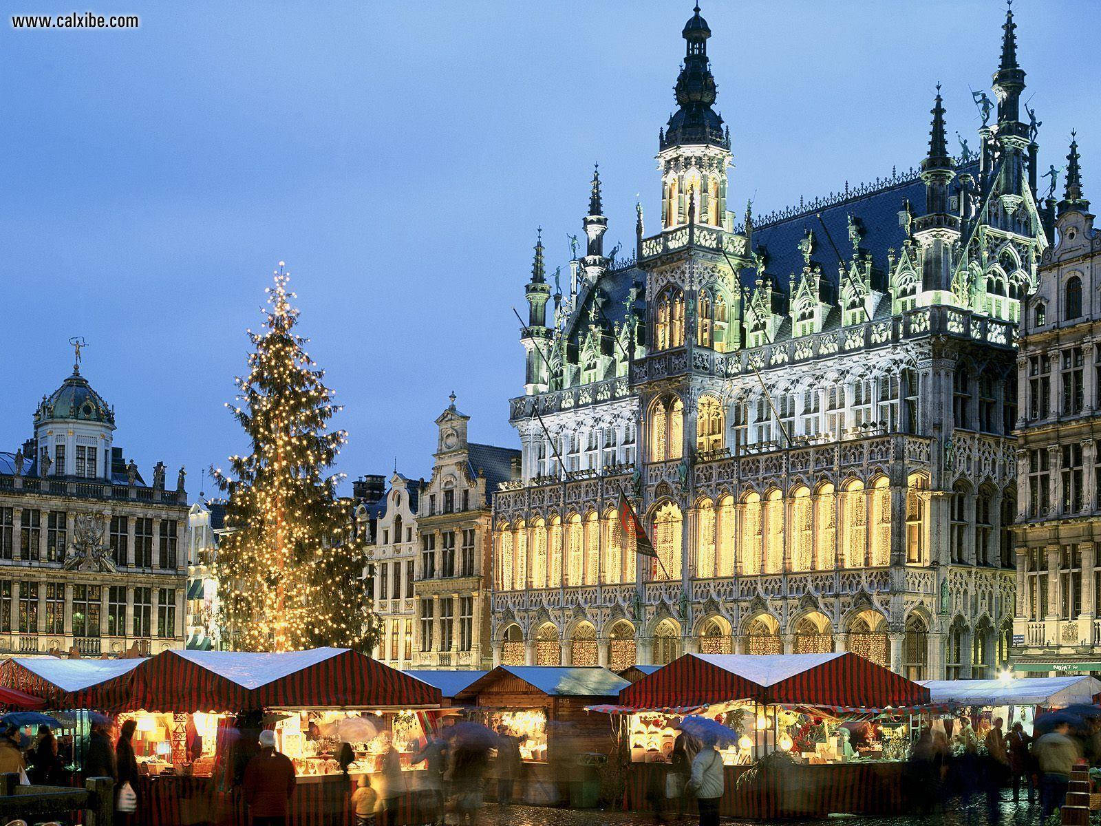 Brussels Christmas Market Wallpaper