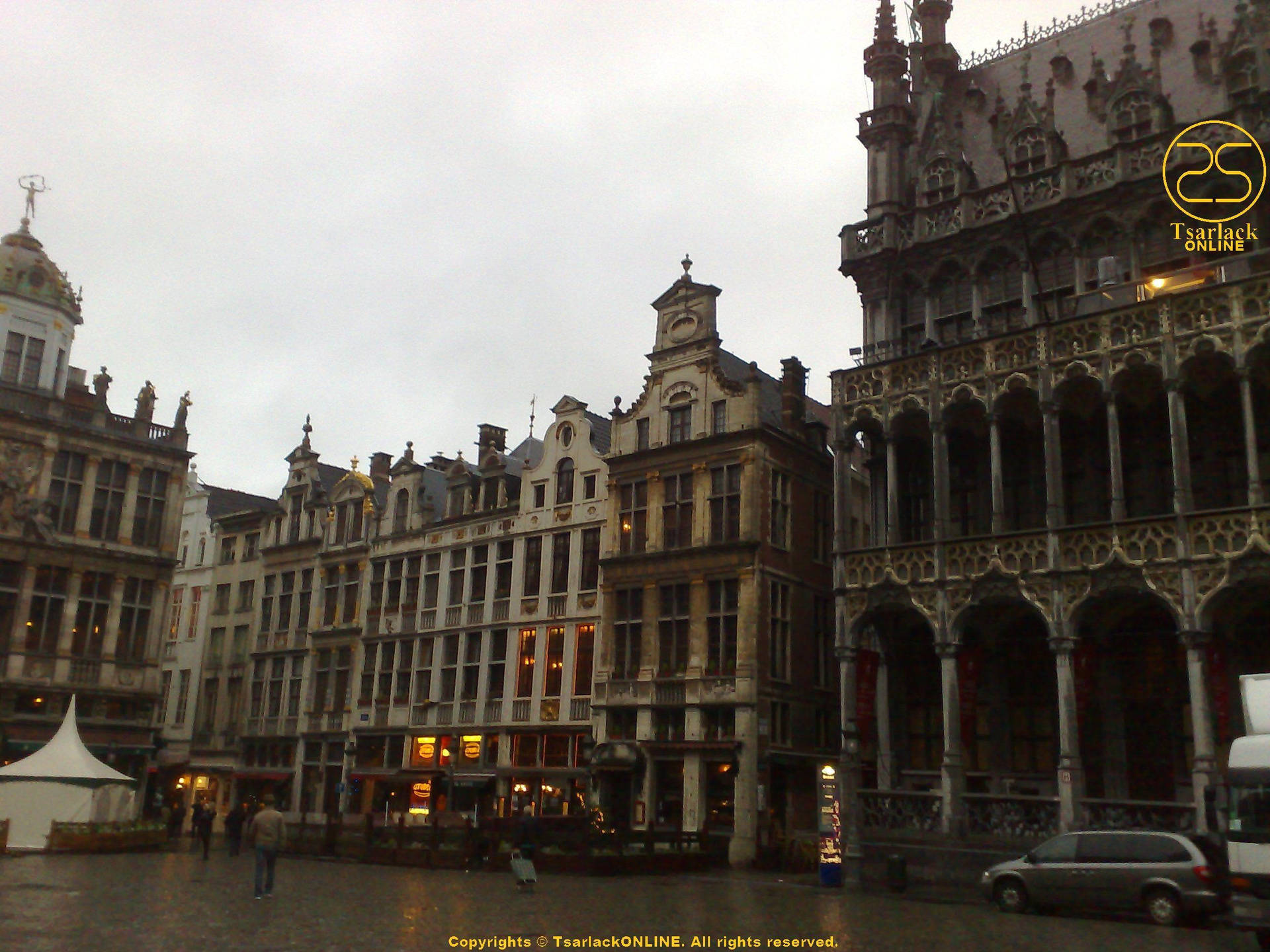 Brussels Raining City Wallpaper