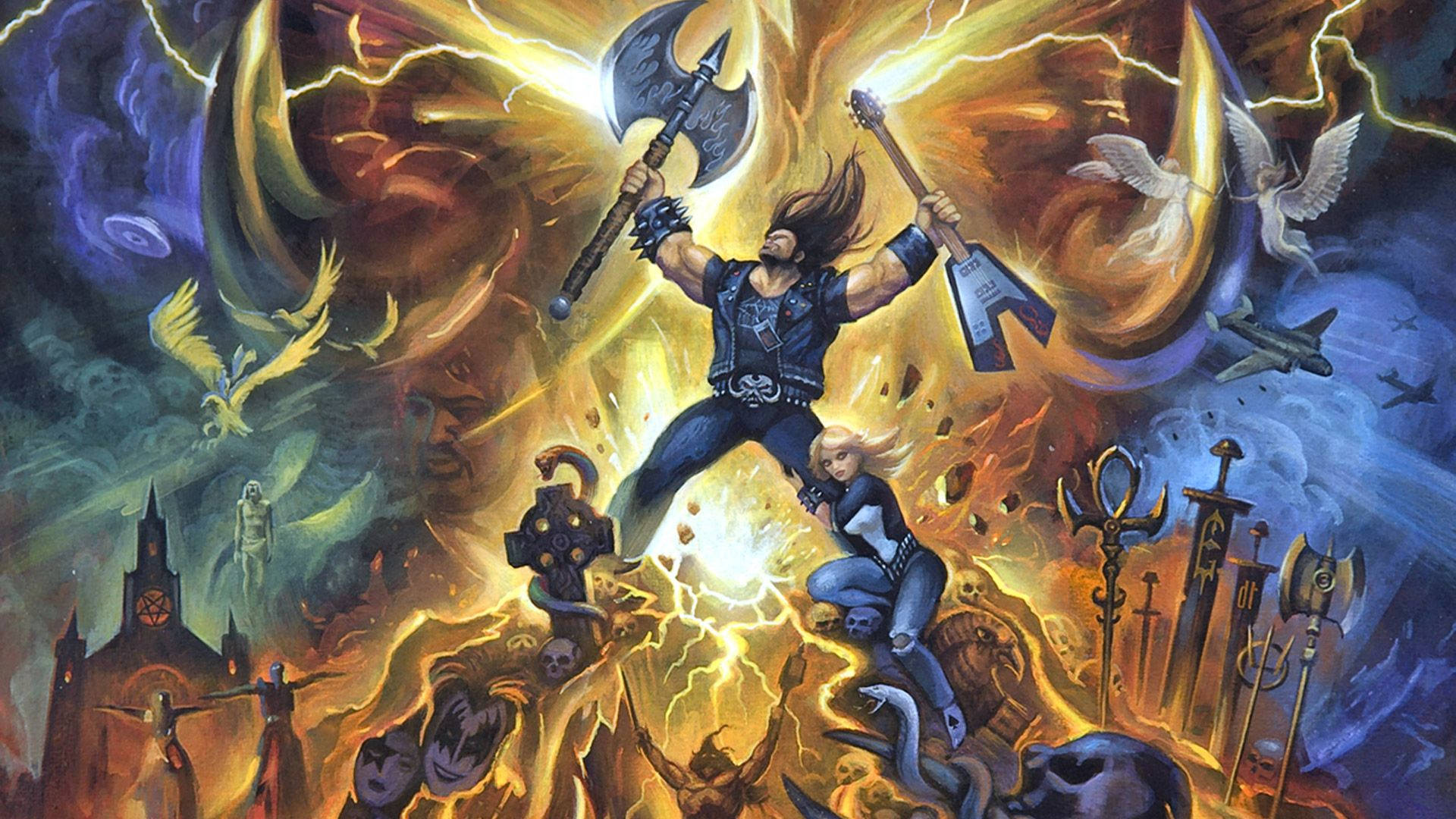 Brutal Legend Comic Lightning Wallpaper