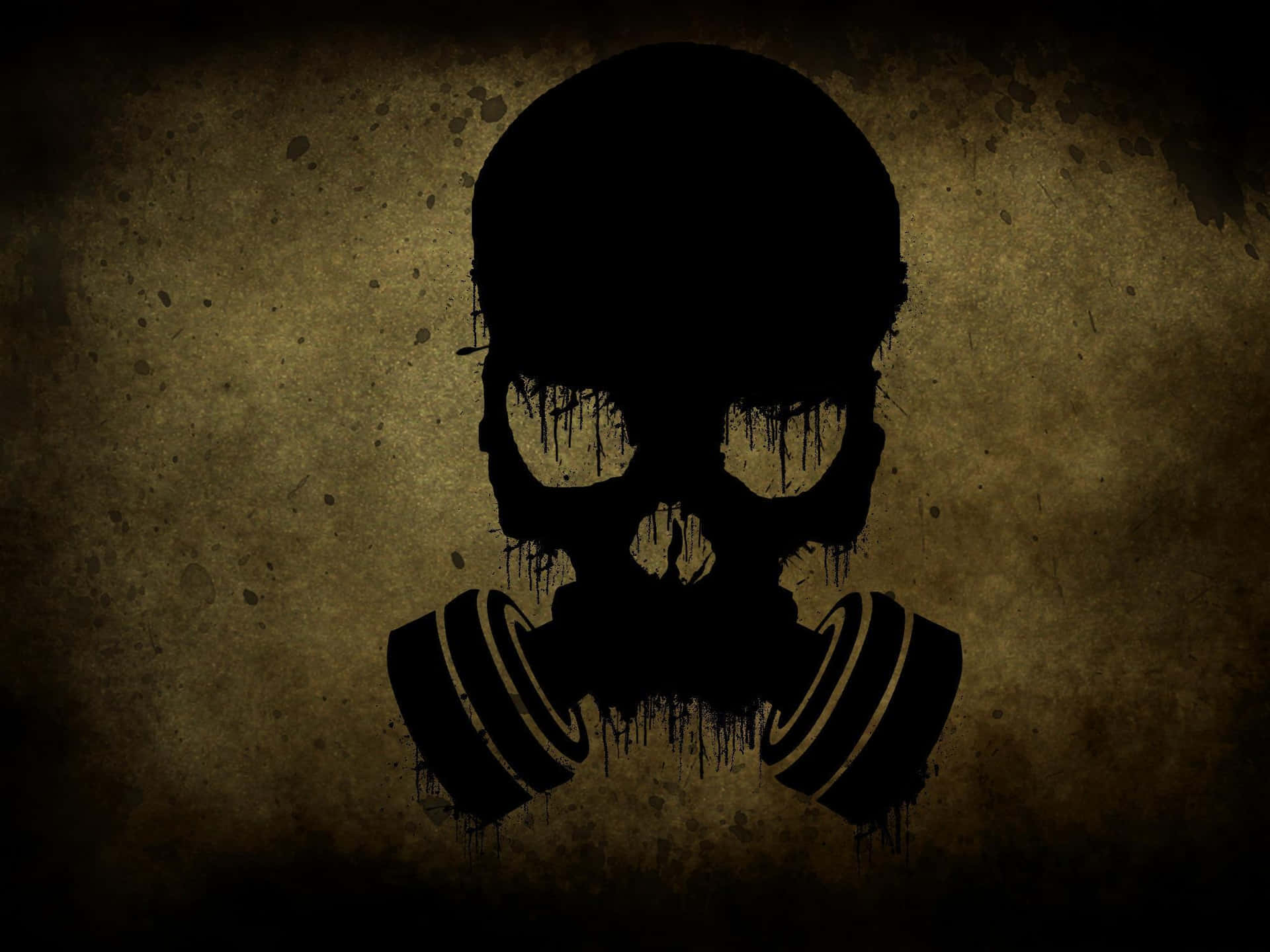 Brutal Skeleton Gas Mask Wallpaper