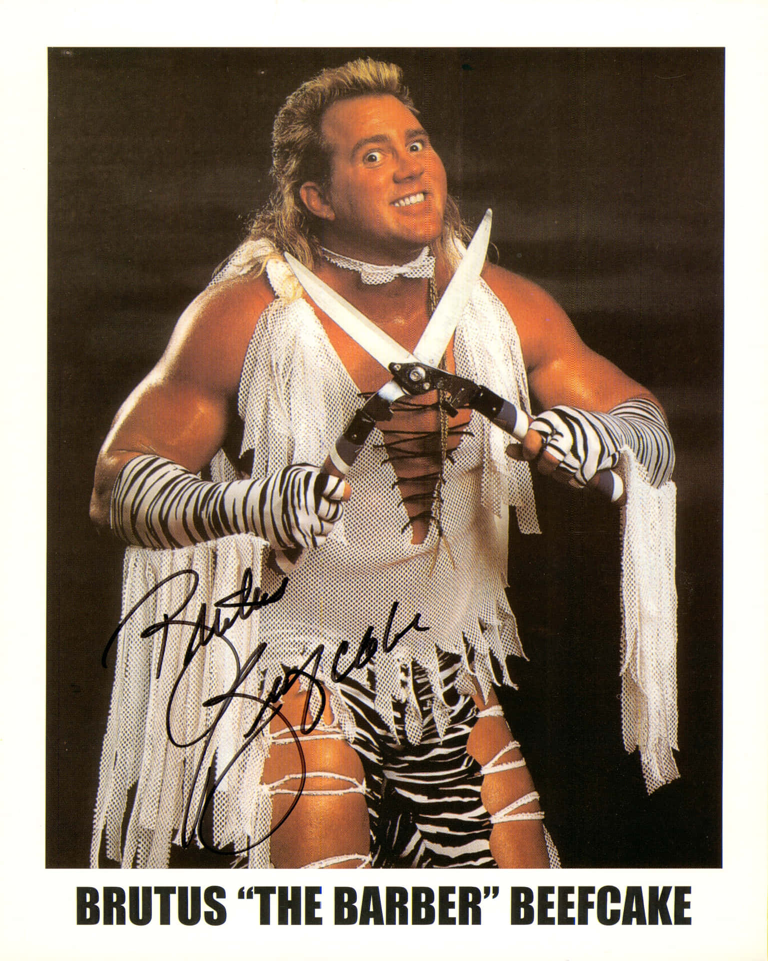 Brutus Beefcake Wrestler Promo Photo Wallpaper
