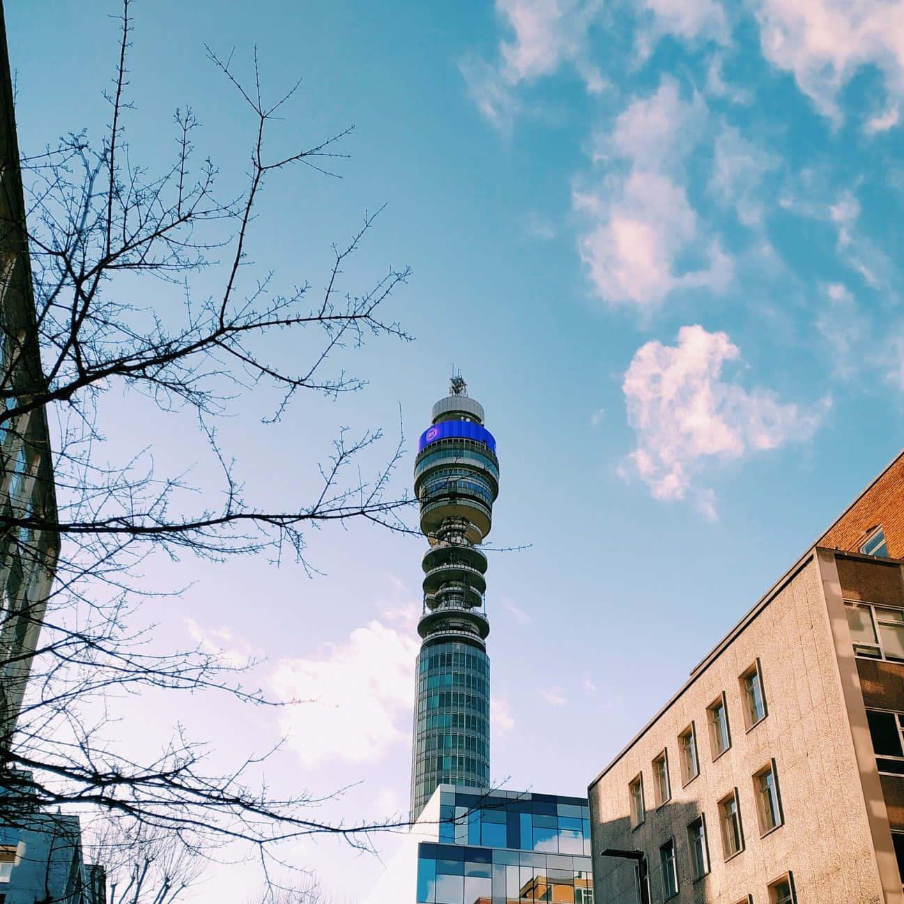 Bt Tower And Blue Sky Mobile Wallpaper