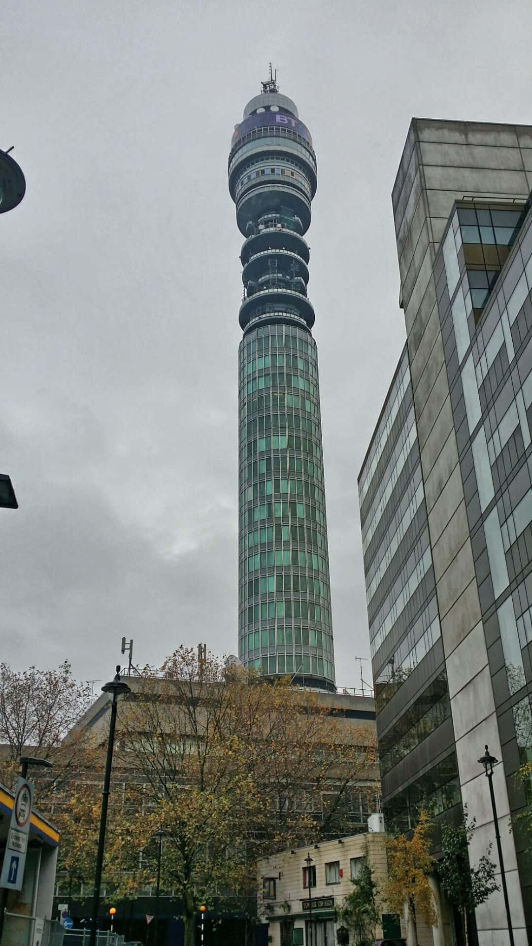 BT Tower Gray Phone Wallpaper