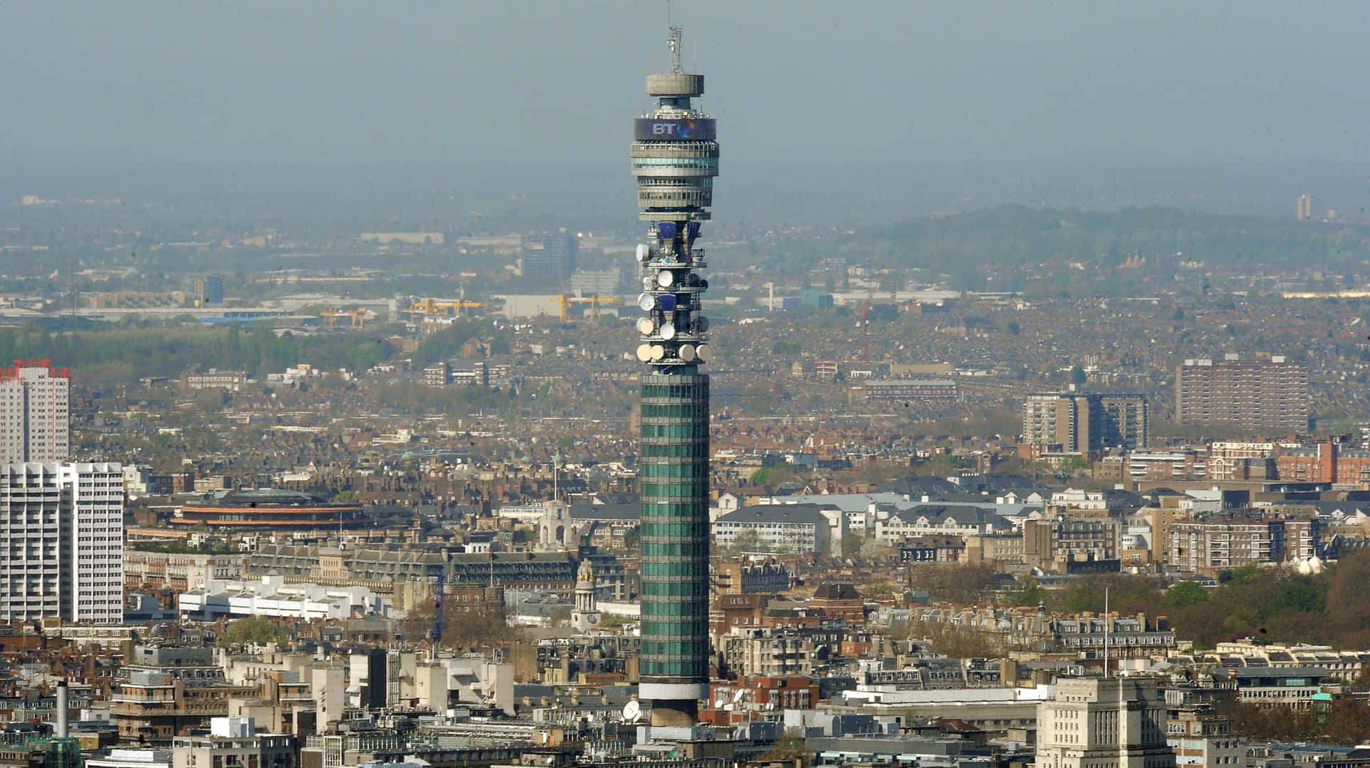BT Tower Standing Above London Desktop Wallpaper