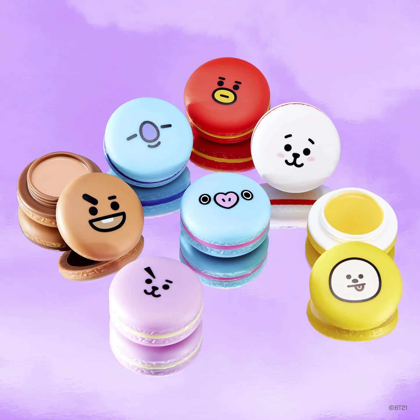 BT21 Characters Gathering in a Vibrant Background