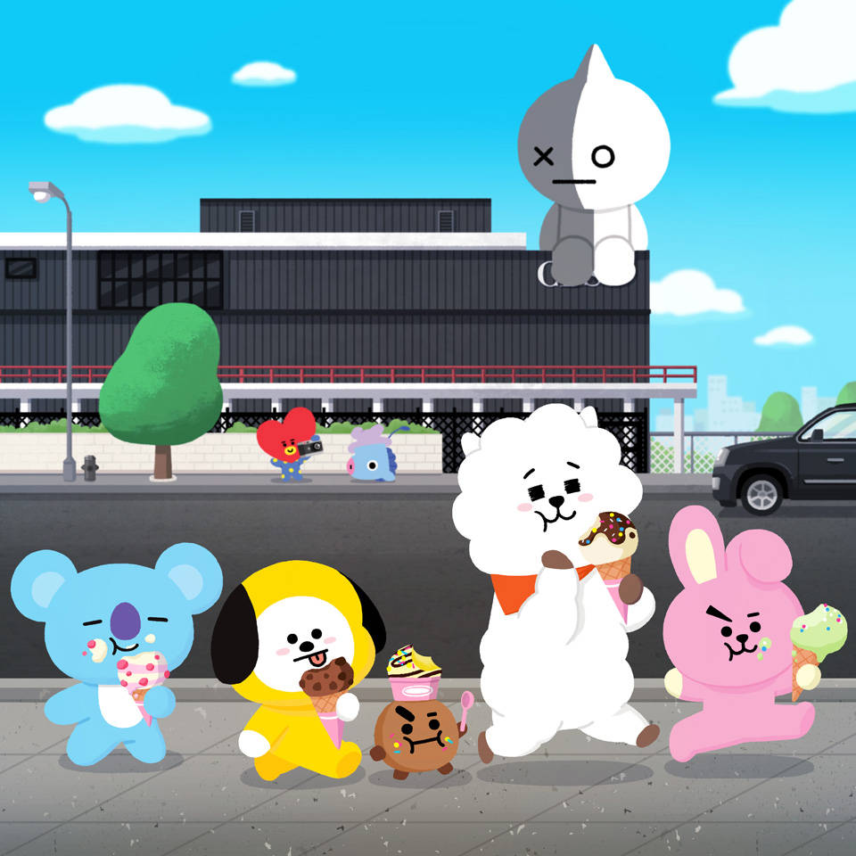 BT21 is taking the streets by storm! Wallpaper