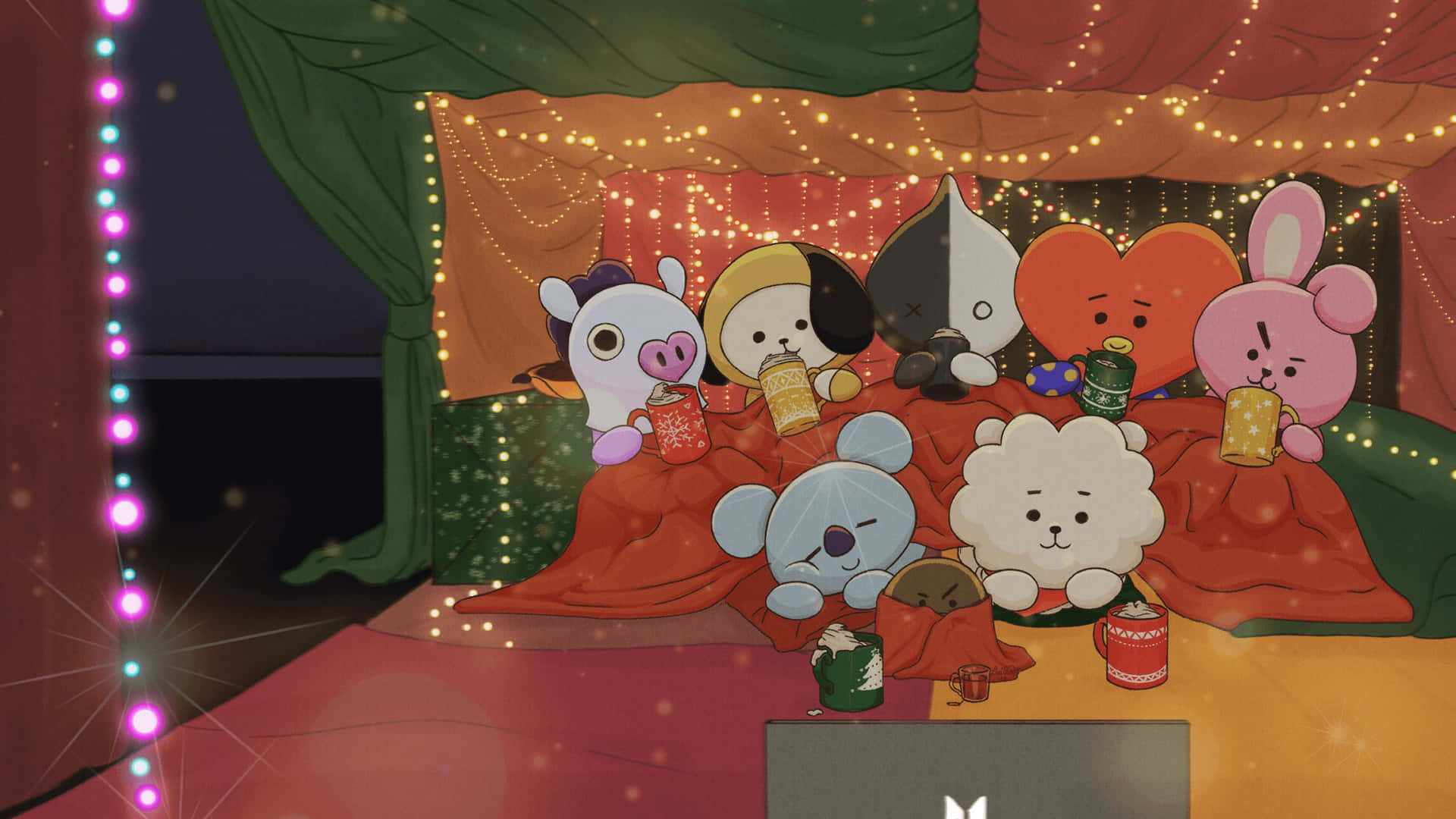 BTS's fun and creative Bt21 characters celebrating their success!
