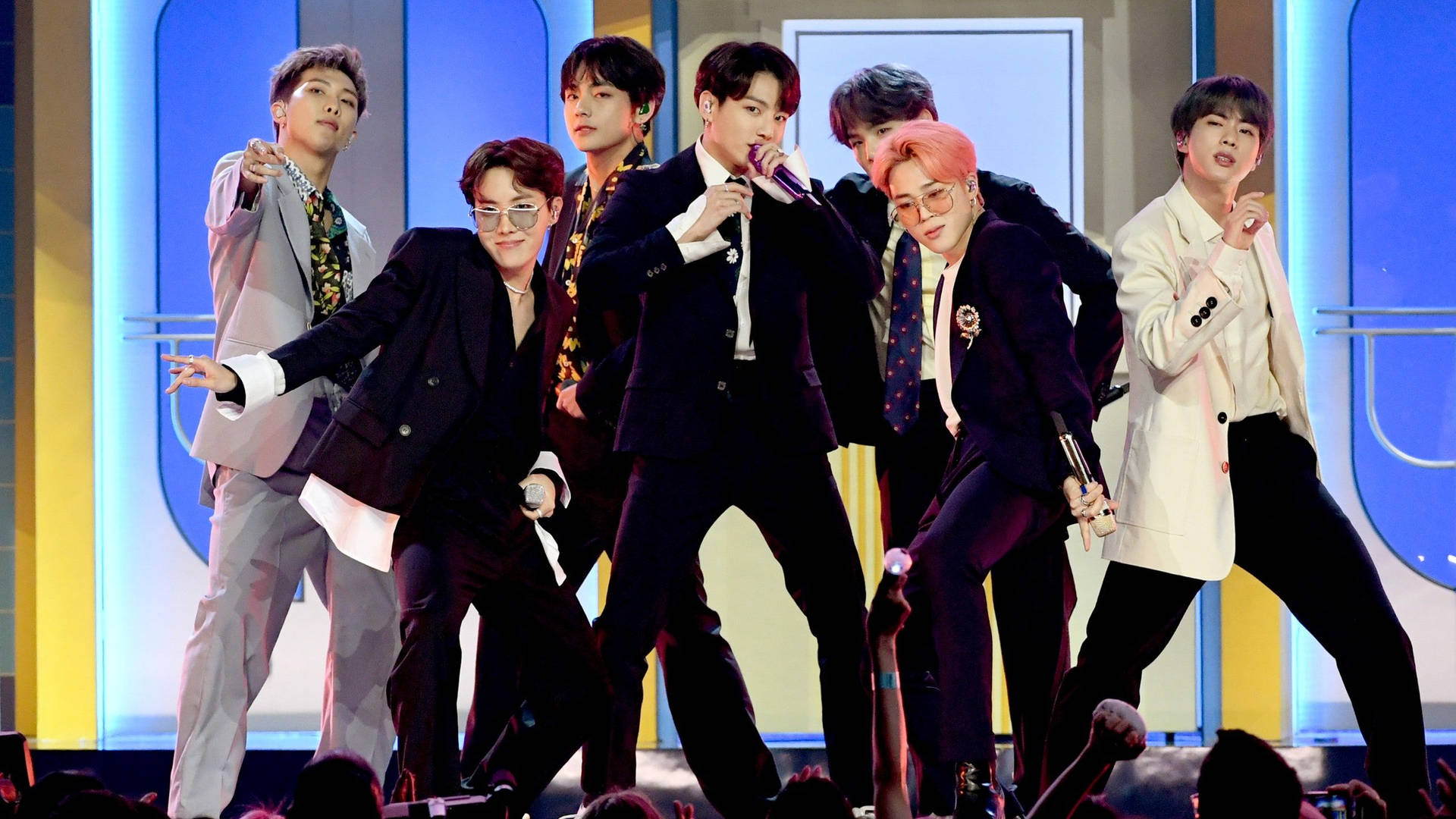 Bts 2021 Performing On Stage Wallpaper