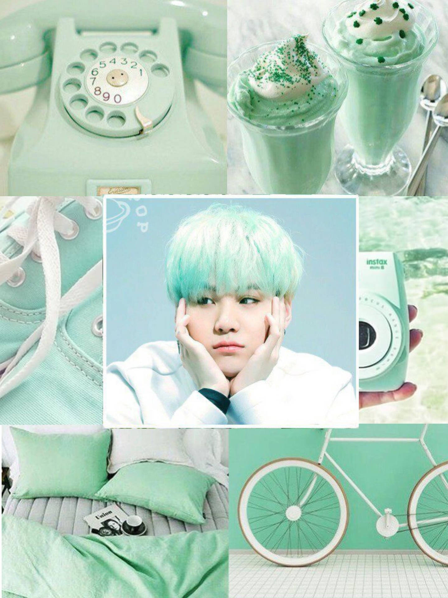 Bts Aesthetic Green Min Yoongi Background