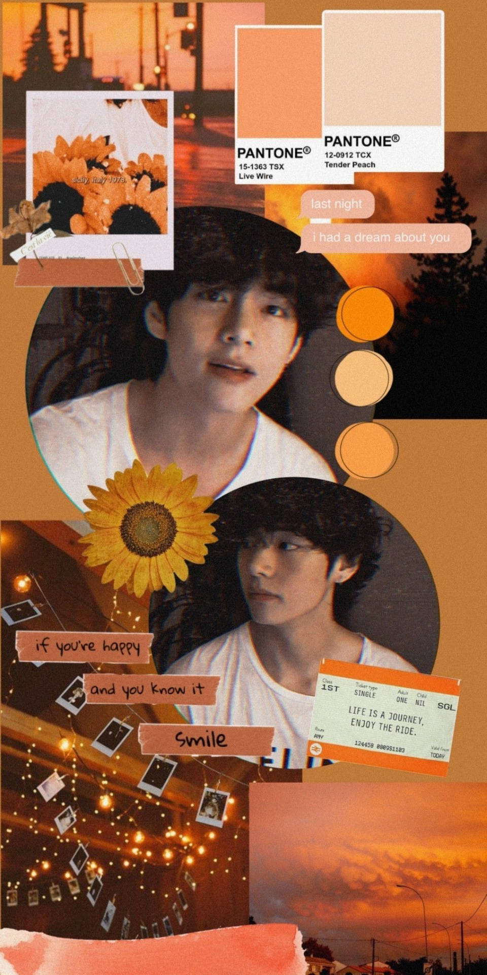 Bts Aesthetic Kim Taehyung Collage Background