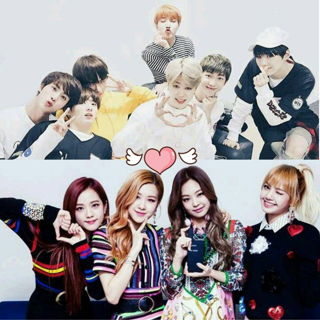 Bts And Blackpink Funny Poses Wallpaper
