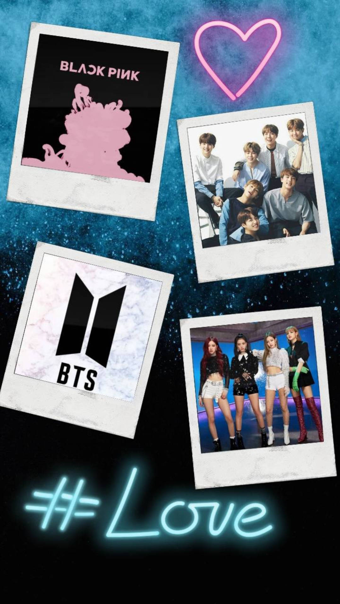 BTS og Blackpink Polaroid tapet Wallpaper