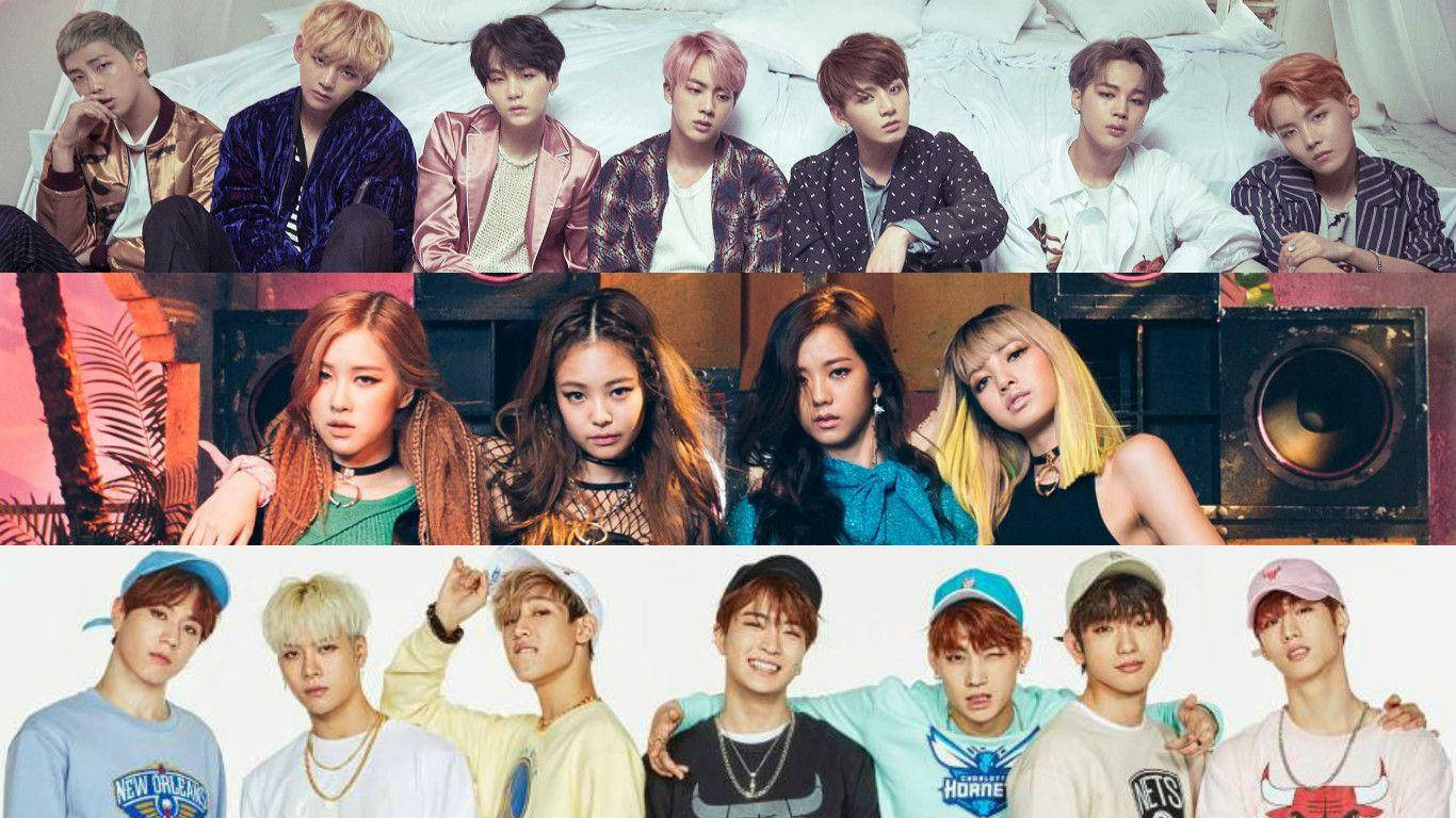 Bts And Blackpink With Got7 Wallpaper