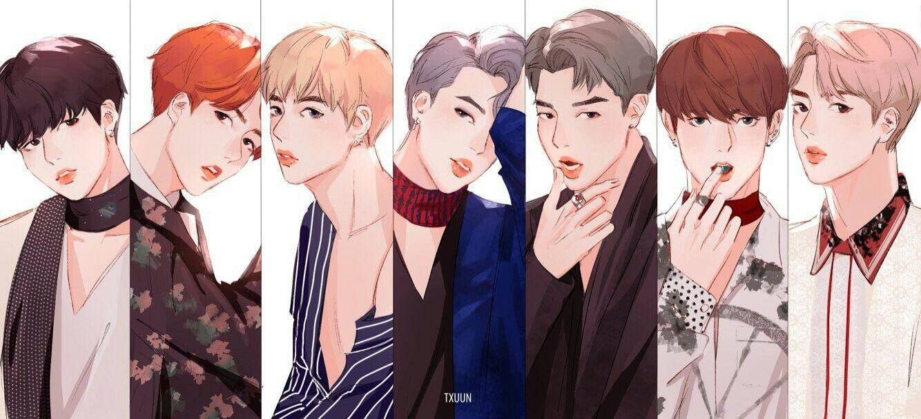 Bts Anime Blood Sweat And Tears Background