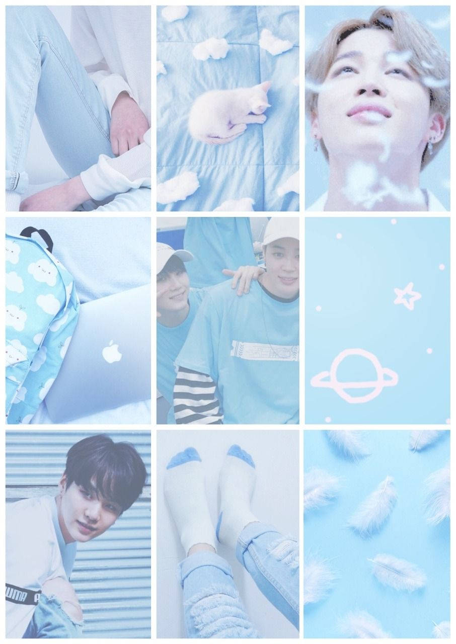 Bts Blue Aesthetic Collage