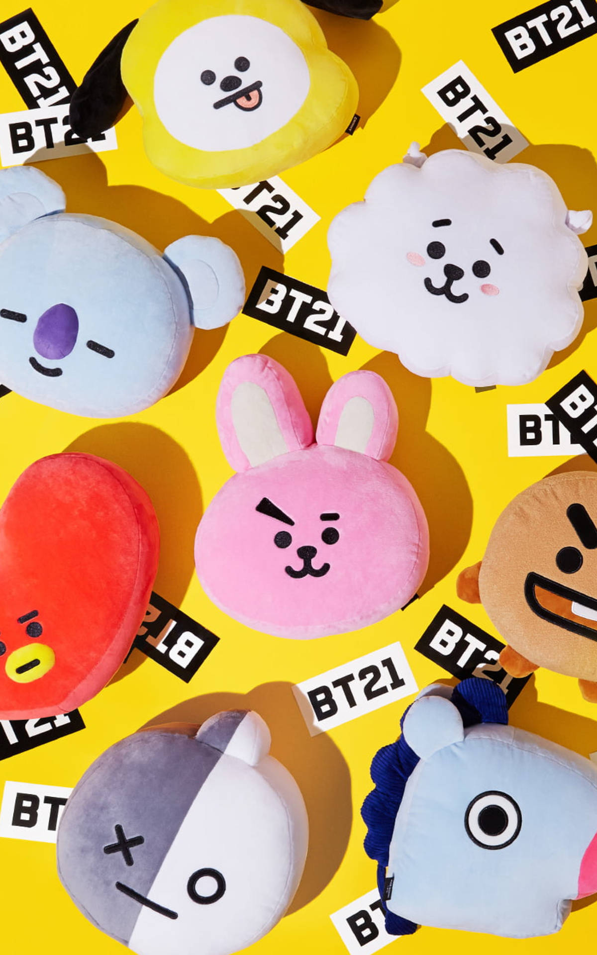 Vibrant Collection of BTS BT21 Pins Wallpaper