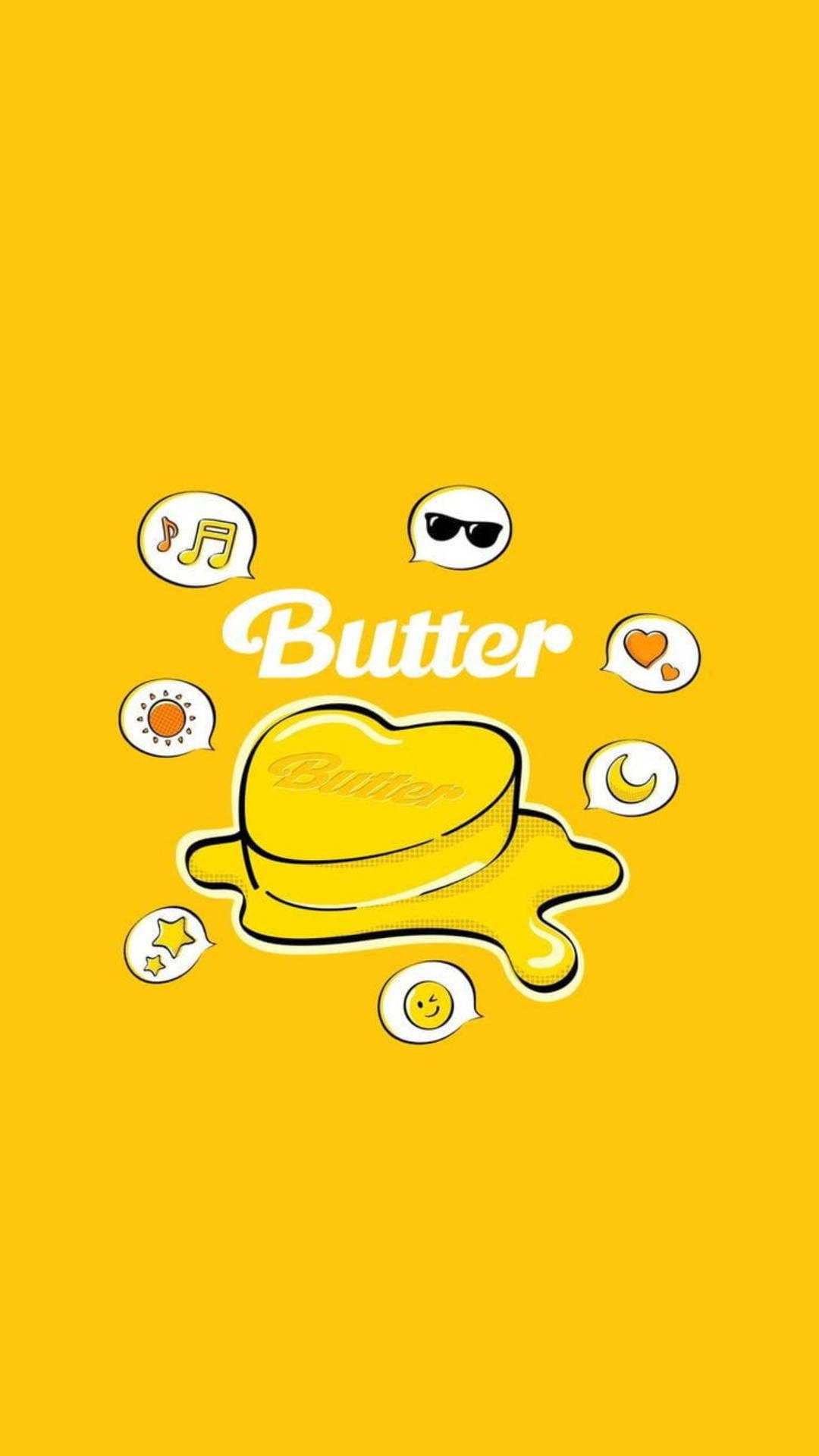 BTS Butter Cute Speech Bubble Emojis Wallpaper