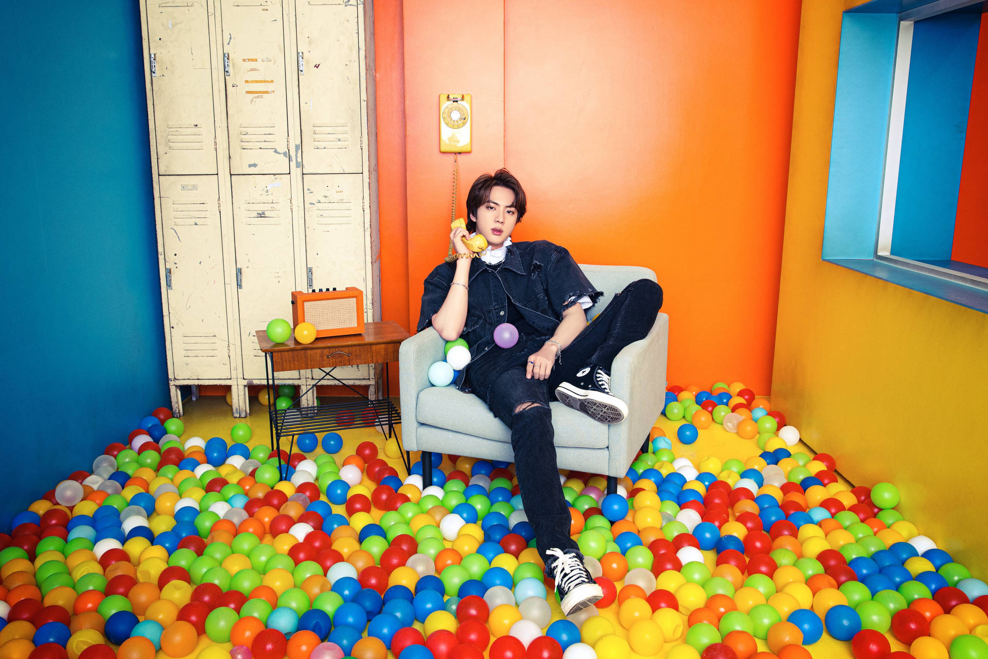 BTS Butter Jin Colorful Balls Wallpaper