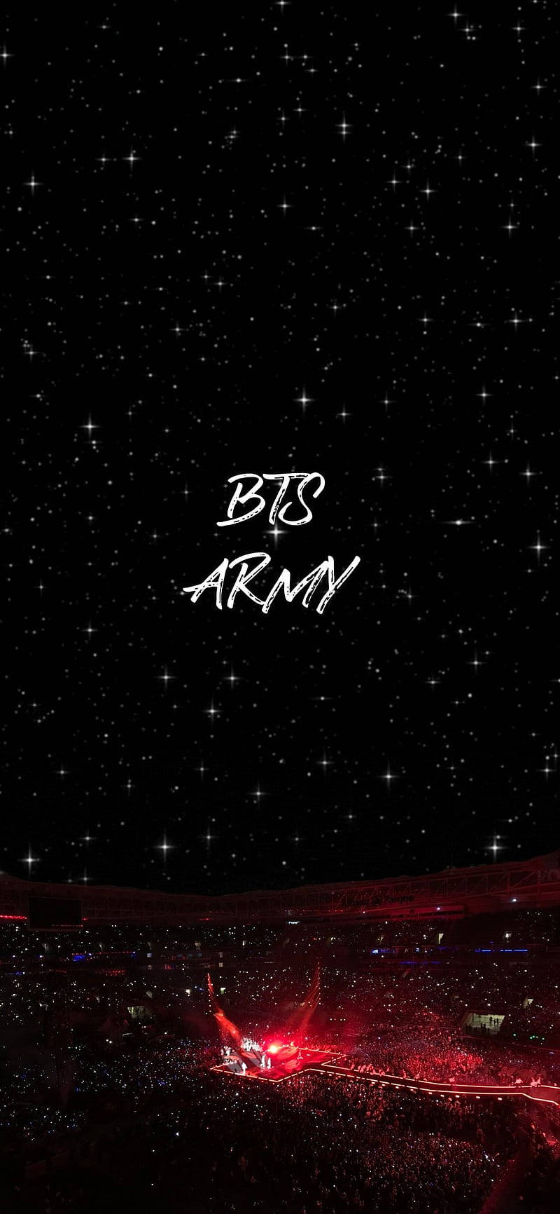 BTS Concert With The Words BTS And Army Wallpaper