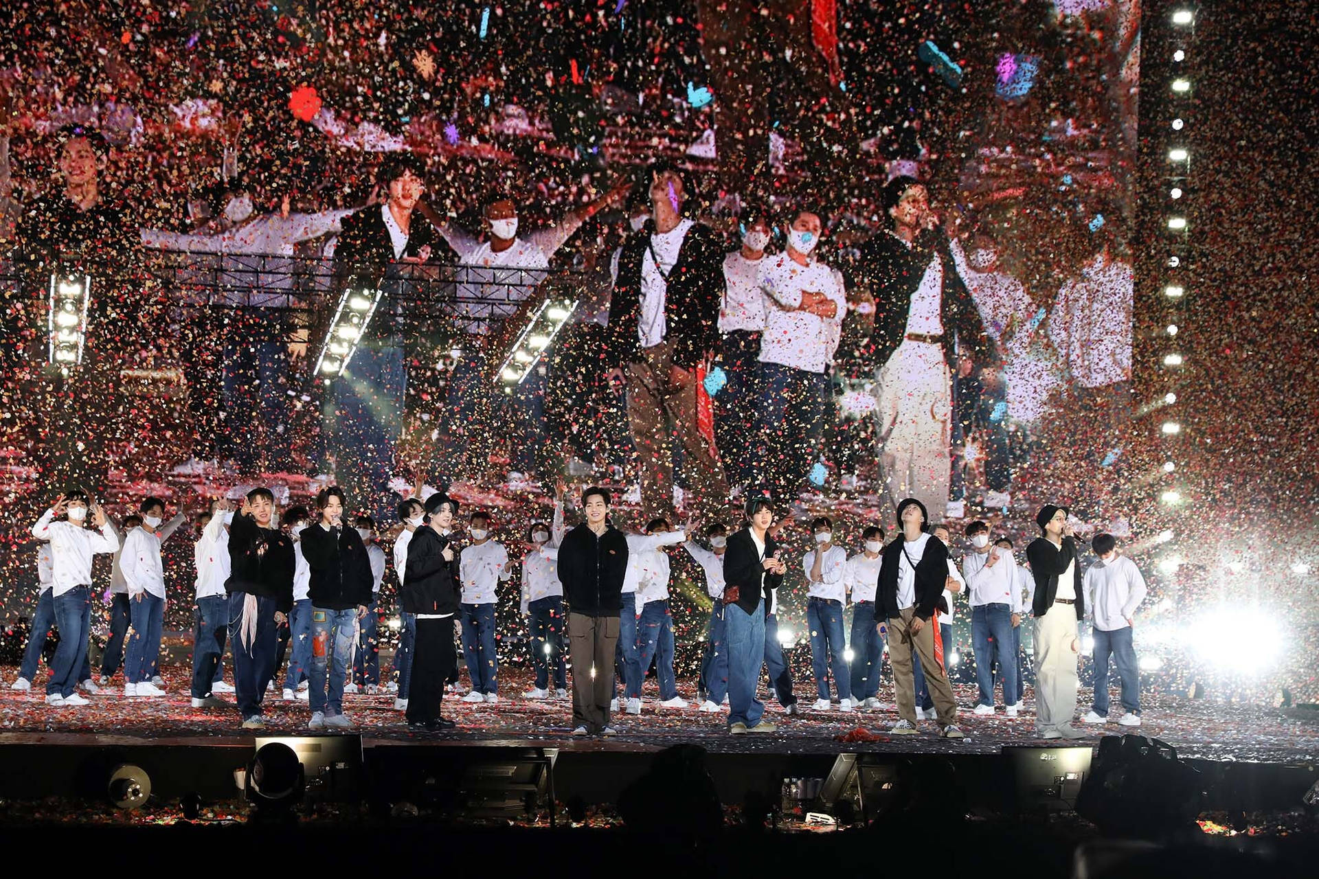 BTS Concerts Confetti Shower Wallpaper