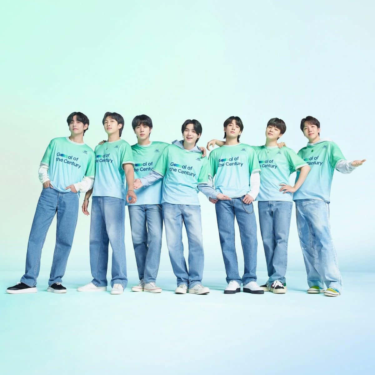 BTS members endorsing various products together Wallpaper