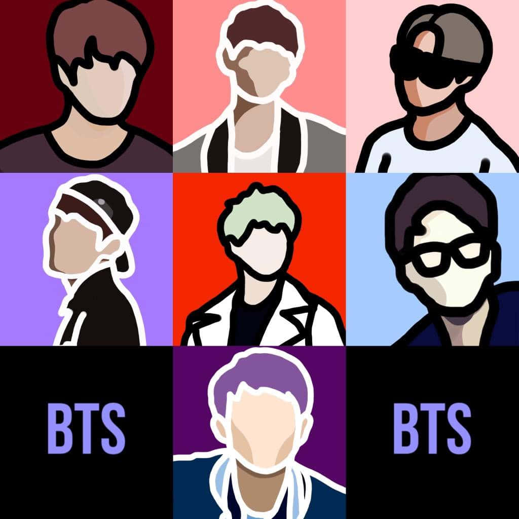 Stunning BTS Fanart featuring all members together Wallpaper