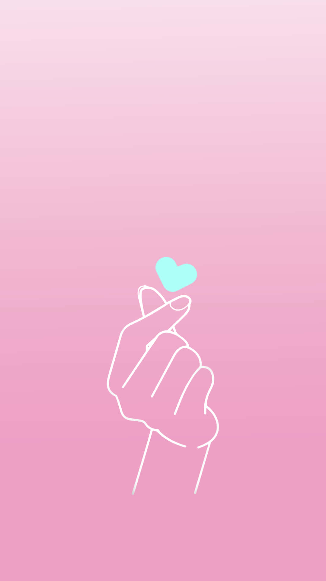 BTS Finger Heart Mint Blue Wallpaper