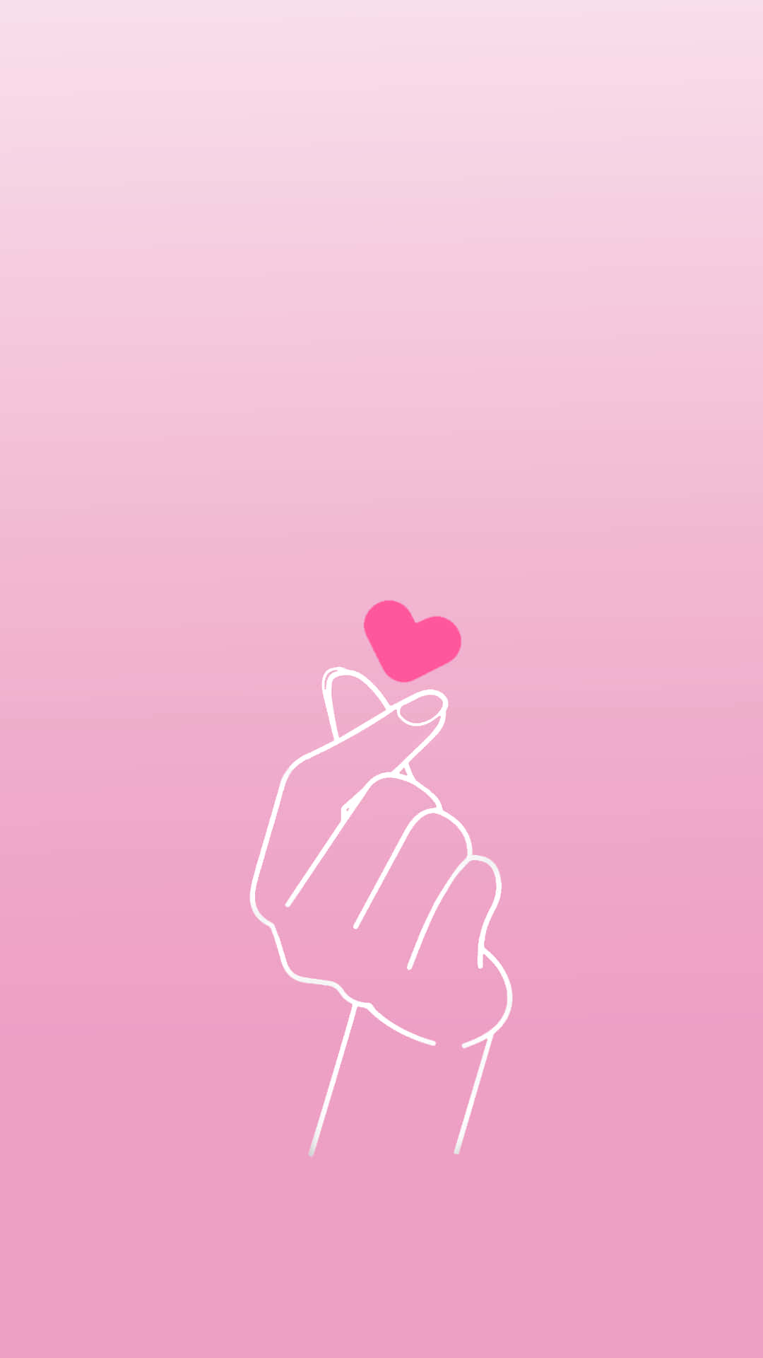 BTS Finger Hjerte Pink Tegning Wallpaper Wallpaper