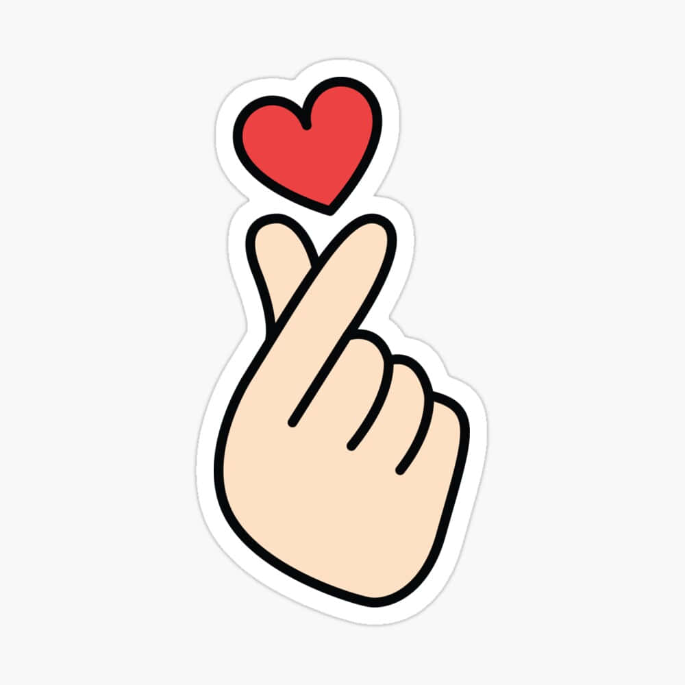 BTS Finger Hjerte Enkelt Stickers Væggeklædning Wallpaper