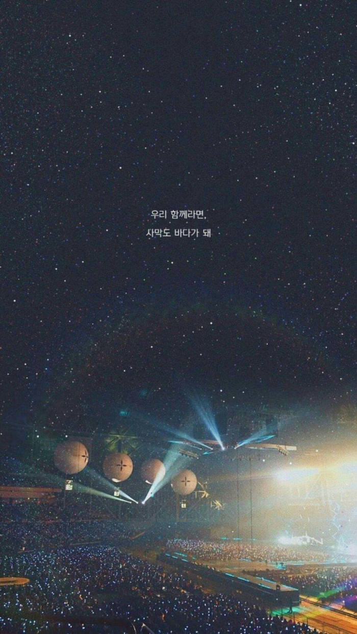 Bts Galaxy Concert Under Night Sky Background