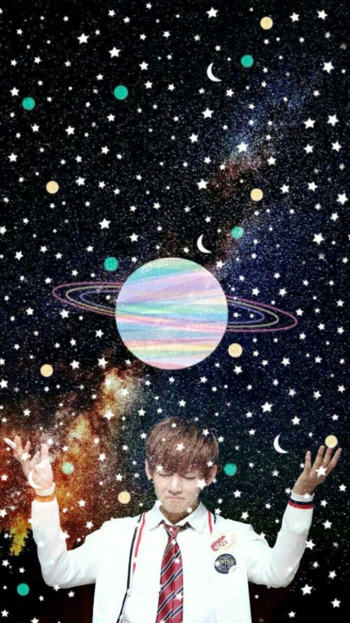 Bts Galaxy Under Cute Planet Wallpaper