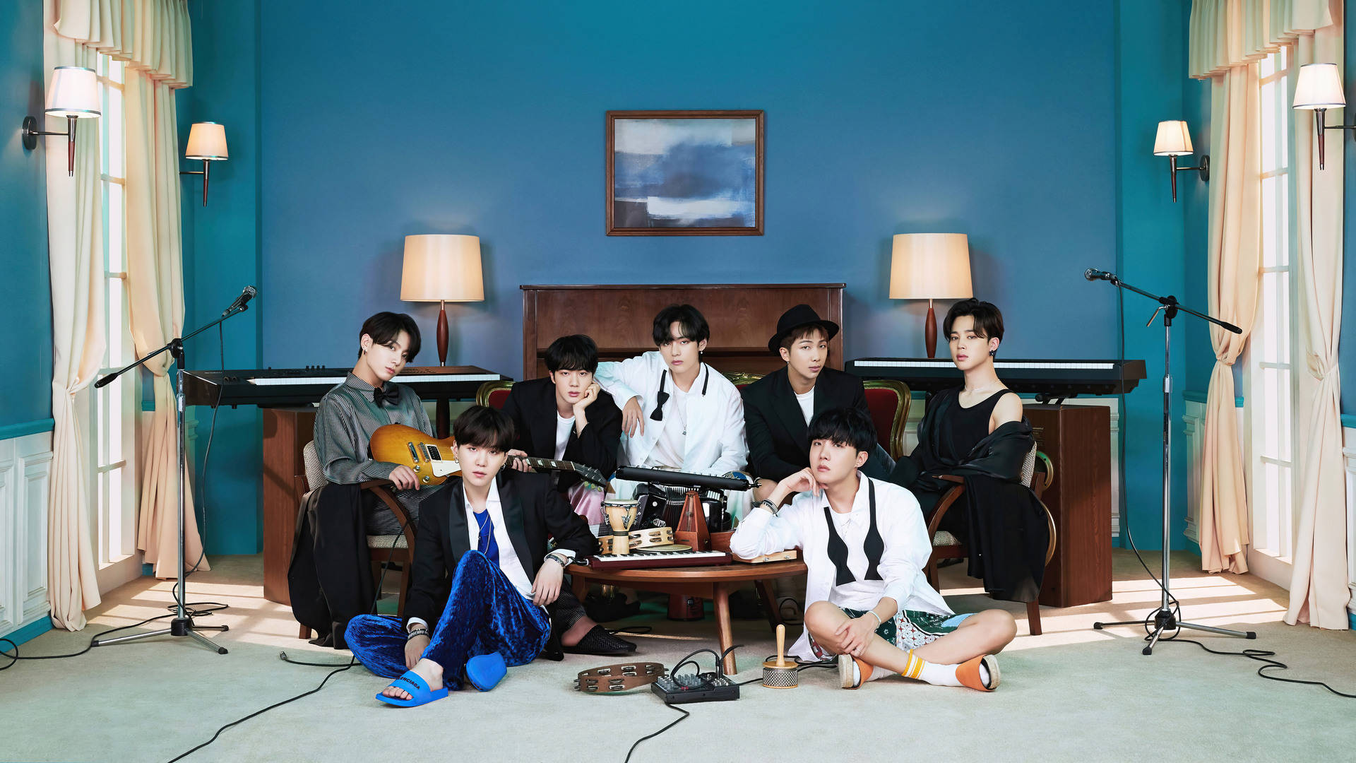 BTS Group Photo BE Album Wallpaper