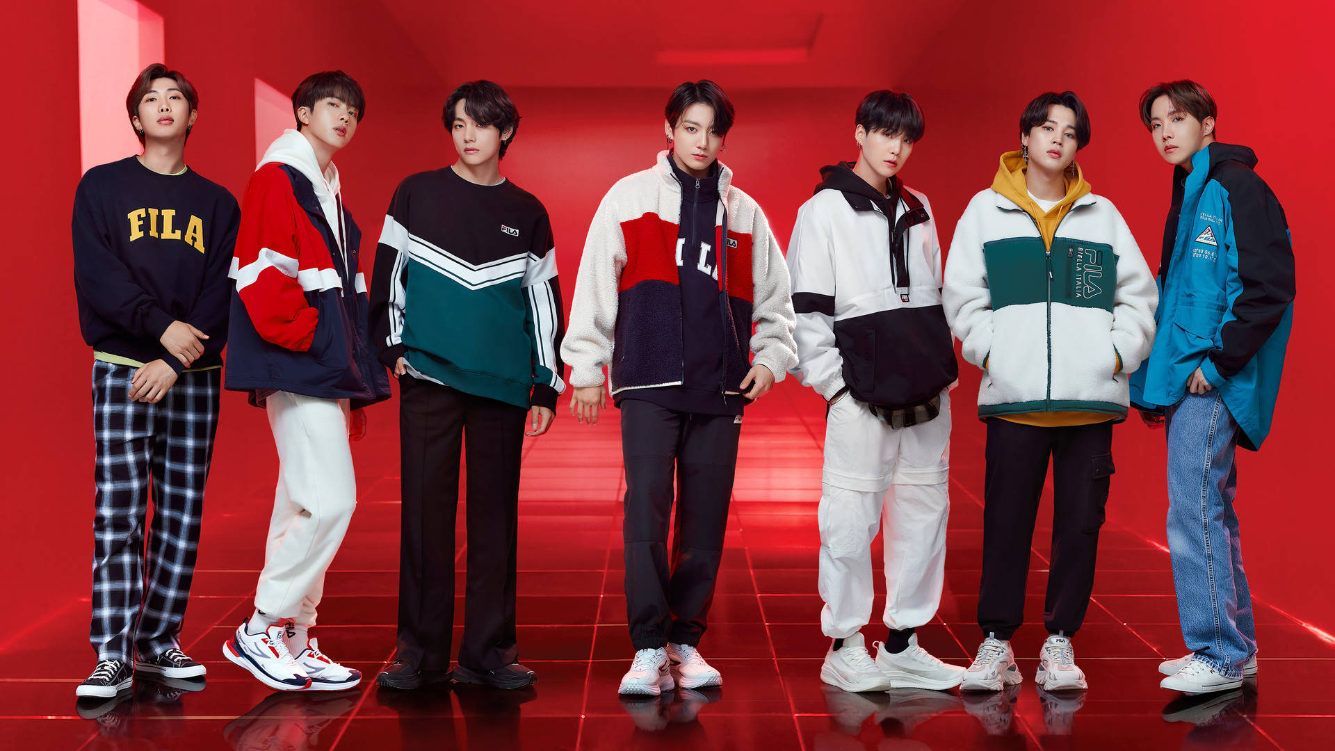 BTS Group Photo For Fila Wallpaper
