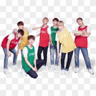 Bts Group Wears Cute Red, Yellow And Green Jerseys