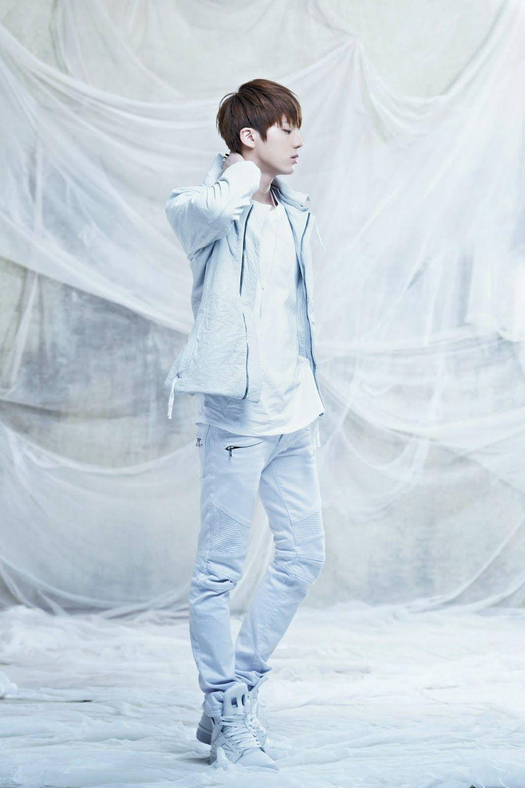 Download BTS Jin Aesthetic White Wallpaper